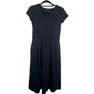 Brooks Brothers A-Line Midi Dress Navy Short Sleeve Size 2
